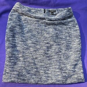 Ann Taylor Blue and White Textured Skirt